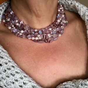 Czech crystal, beads and pearl necklace!